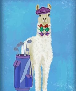 Llama Golfing paint by number