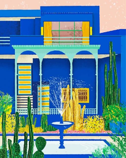 Majorelle Garden Morocco paint by number