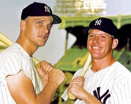 Mickey Mantle And Roger Maris paint by number