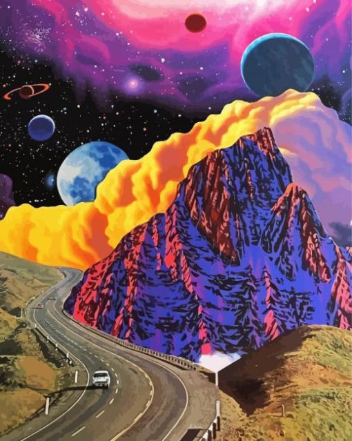 Mystical Road To Space paint by number