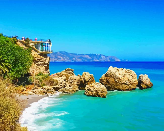 Nerja Balcon Nerja Spain paint by number