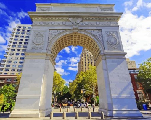 New York Washington Square Park paint by number