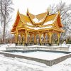 Olbrich Botanical Gardens In Snow paint by number