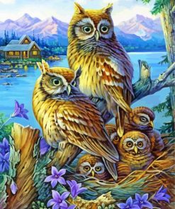 Owl Family paint by number