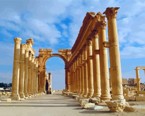 Palmyra Damascus Syria paint by number