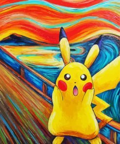 Pikachu Scream paint by number