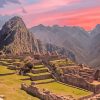 Pink Sunset At Machu Picchu paint by number