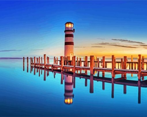 Podersdorf Lighthouse In Austria paint by number