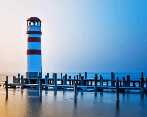 Podersdorf Lighthouse Am See Austria paint by number