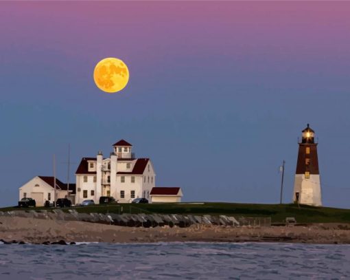 Point Judith Lighthouse Narragansett paint by number