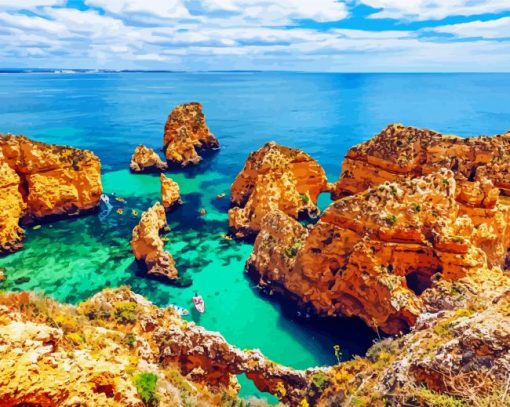 Portugal Algarve Seascape paint by number