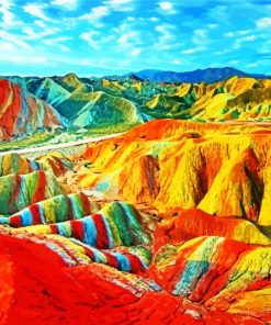 Rainbow Mountains Peru paint by number