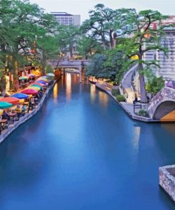 San Antonio River Walk paint by number