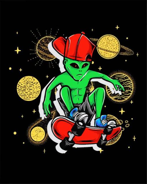 Skater Alien paint by number