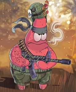 Soldier Patrick Star paint by number