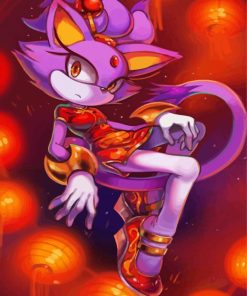 Sonic The Hedgehog Blaze The Cat paint by number