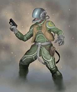 Spaceship Fighter Pilot paint by number