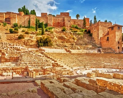 Spain Malaga Teatro Romano paint by numbers