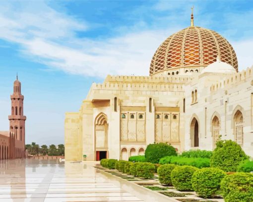 Sultan Qaboos Grand Mosque Muscat paint by numbers