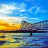 Sunrise At Howrah Bridge India paint by number