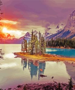 Sunset At Maligne Lake paint by numbers