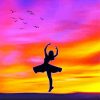 Sunset Ballerina Silhouette paint by number