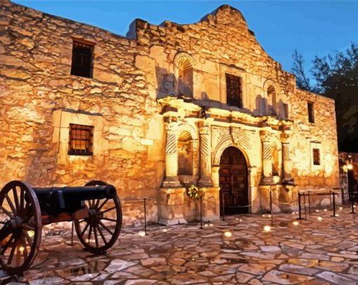 The Alamo San Antonio Texas paint by number