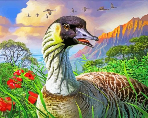 The Nene Goose paint by number