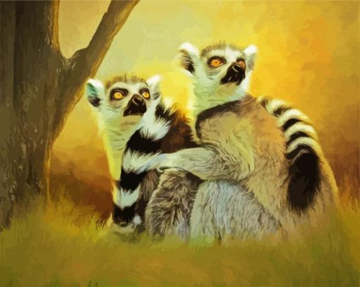 Two Lemur paint by numbers