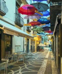 Umbrella Steet Funchal paint by numbers