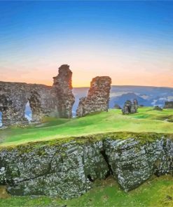 Valle Crucis Abbey Llangollen Sunset paint by numbers