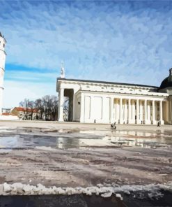 Vilnius Cathedral Lithuania paint by numbers