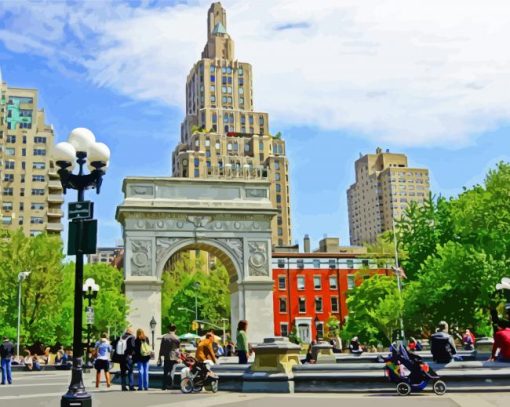 Washington Square Park New York paint by number