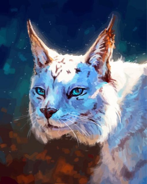 White Lynx Cat paint by numbers