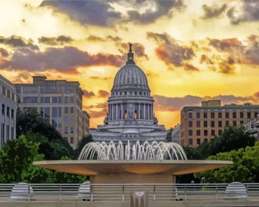 Wisconsin State Capitol Madison Building paint by number