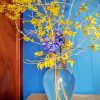 Yellow Forsythia Vase paint by number