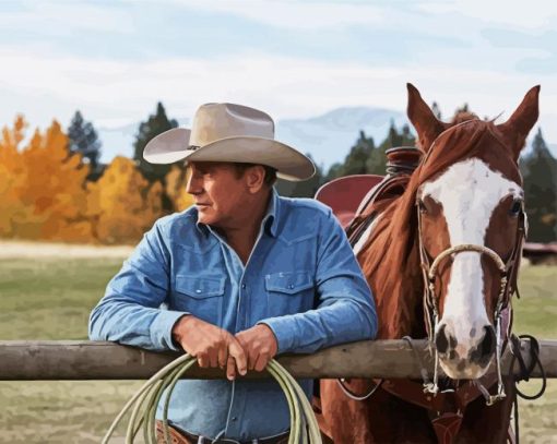 Yellowstone Cowboy paint by number