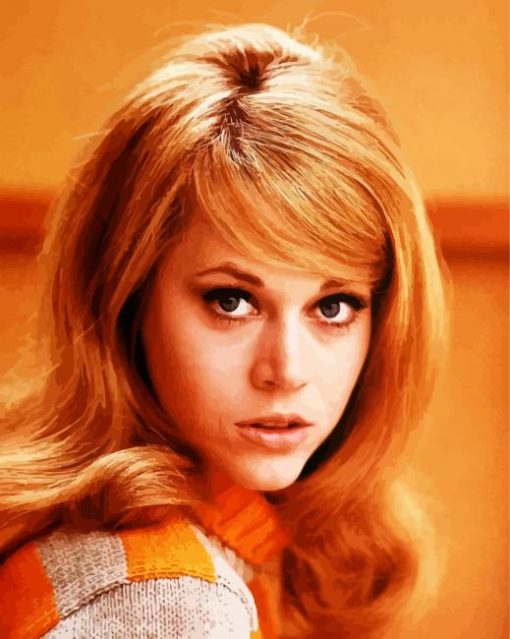 Young Jane Fonda paint by number