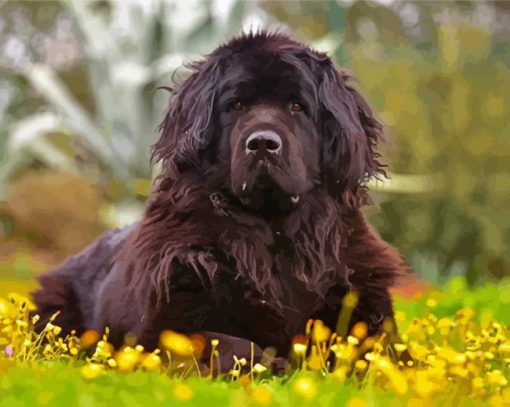 Aesthetic Newfoundland Dog paint by number