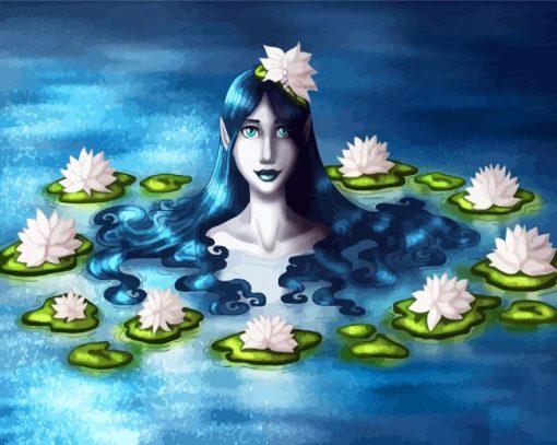 Aesthetic Naiad In The Water paint by number