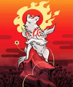 Aesthetic Okami Dog paint by number