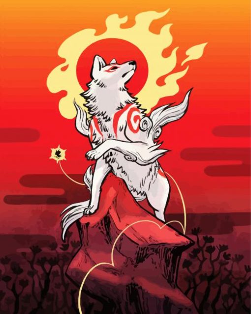 Aesthetic Okami Dog paint by number