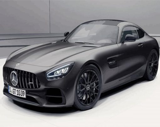 Black Mercedes Amg Gt paint by number