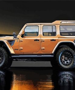 Brown Jeep paint by number