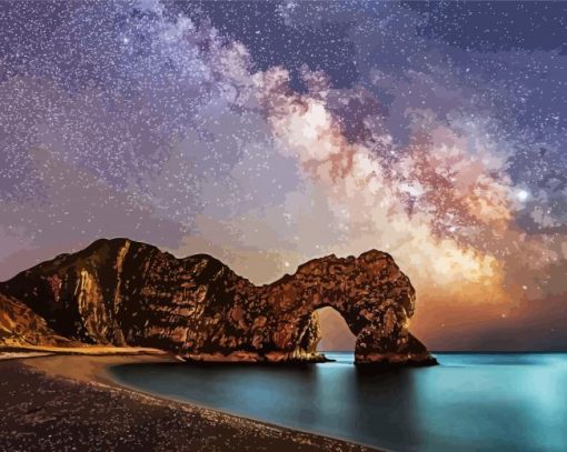 Durdle Door Starry Night paint by numbers