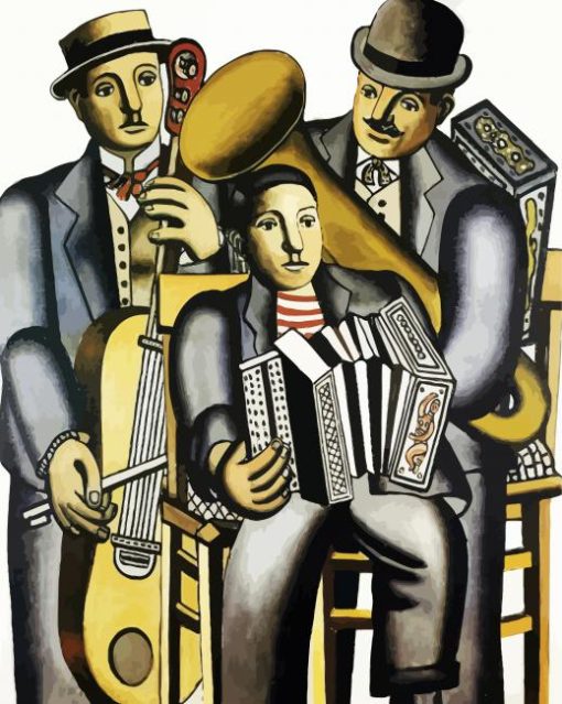 Fernand Leger Three Musicians paint by numbers