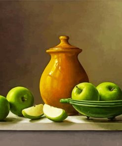 Green Apples And Jugs Still Life paint by numbers