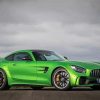 Green Mercedes Amg Gt paint by number