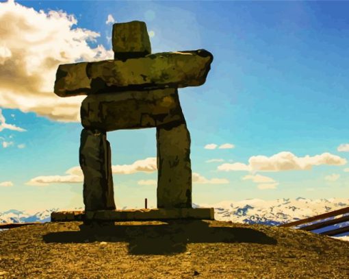 Inukshuk Whistler Mountain paint by numbers