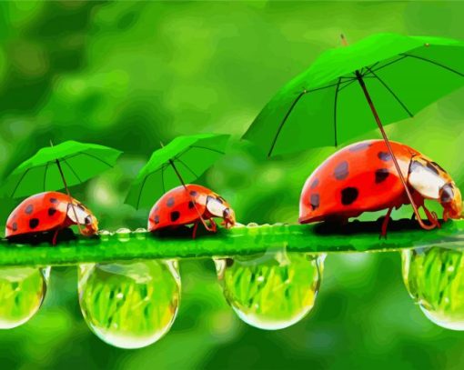 Ladybeetles paint by numbers